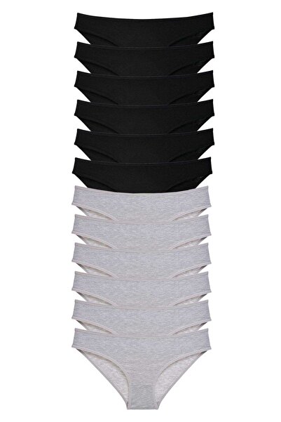 Mestore طقم سراويل داخلية نسائية من الليكرا مكونة من 12 قطعة باللون الأسود وا...