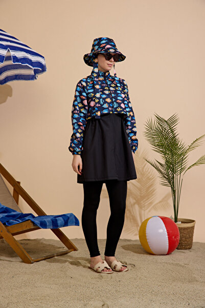 GAVLİA Women's Hijab Swimsuit Set of 5, Full Coverage with Zipper..