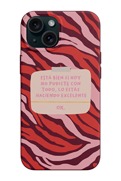 shoptocase iPhone 15 Compatible Esta Bien Patterned Inner Microfiber and Oute...