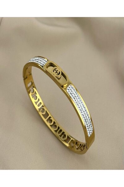 burjalmodah Gold bracelet with sparkling crystals
