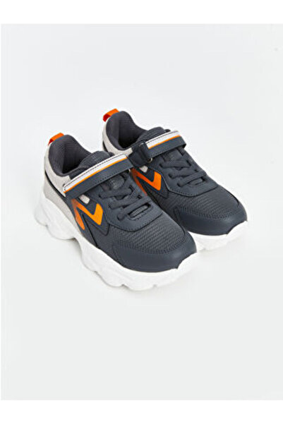 LC Waikiki Modanova Sezon Anthracite Lace-Up and Velcro Men's Sneakers