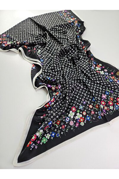 Shiva Scarfs Colorful Flower Pattern Voile Silk Shawl Accessory Foulard Silk ...