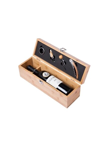 LXE CONCEPT Elegant wooden wine box set with accessories, professional corksc...