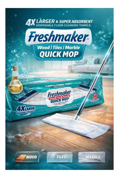 Freshmaker مناديل تنظيف الأرضيات - 50 قطعة | مقاس كبير جدًا 4XL