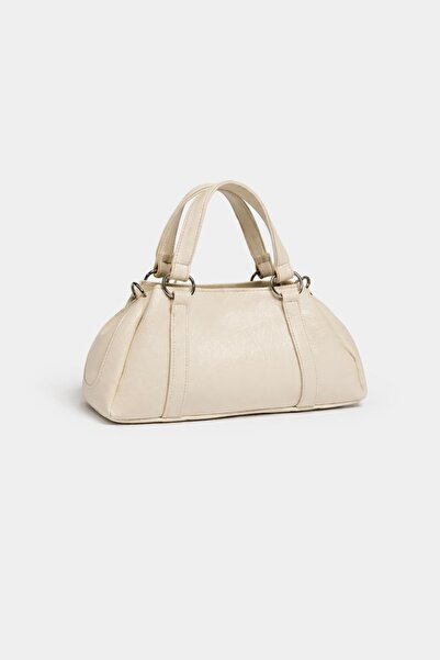 Çantacımstore Ženski prsten Sa ukrštenim bretelama Mini torba krem