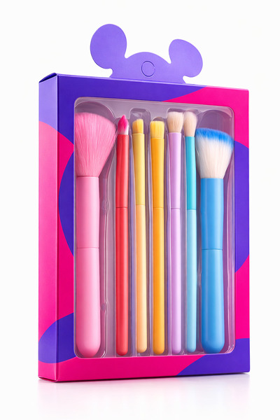 Masdala Egar Colorful Makeup Brush Set Soft Synthetic Bristles 7-Piece