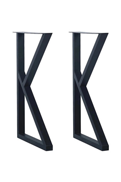 andekor طاولة عمل معدنية - قاعدة طاولة خشبية بتصميم عصري باللون الأسود |   اي...