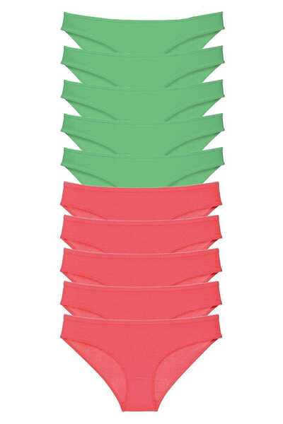 Mestore 10 قطع من الملابس الداخلية النسائية المصنوعة من الليكرا باللون الأخضر...