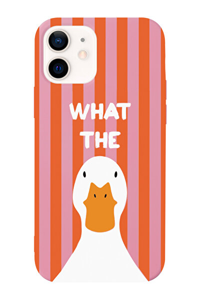 shoptocase iPhone 12/12Pro Compatible What the Duck Patterned Microfiber Insi...