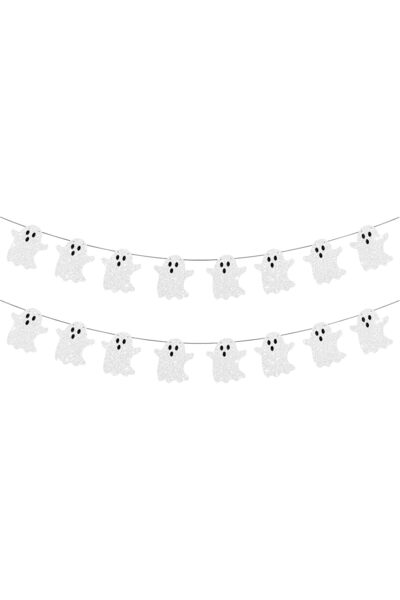 NO BRAND Pachet de 2 ghirlande cu fantome de Halloween
