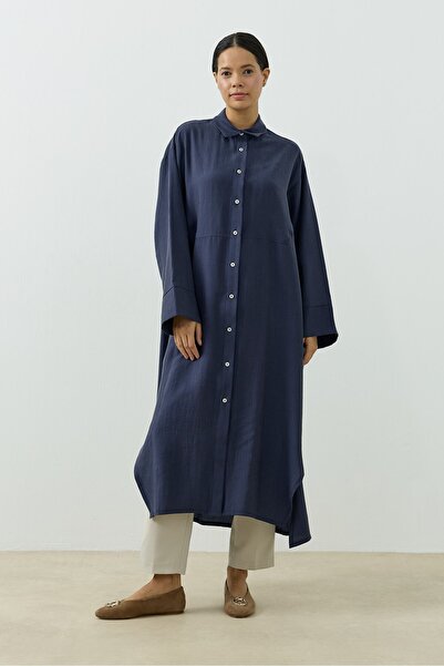 QANU Velin Gömlek Lacivert