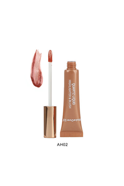 Makeover22 مُضيء سائل وأحمر خدود كوارتز - لون خوخي كوارتز AH02