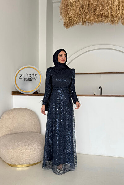 ZÜBİŞ BUTİK Lora Pul Payetli Tesettür Abiye