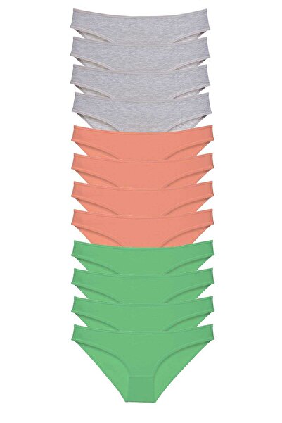 Mestore طقم سراويل داخلية نسائية من الليكرا مكونة من 12 قطعة، لون رمادي مسحوق...