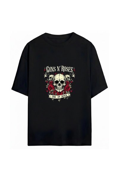SVART WEAR Μπλουζάκι Guns N' Roses με στάμπα, unisex, oversized, 100% βαμβακερό