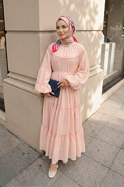 MODAQU Kat Kat Lined Long Dress - Powder