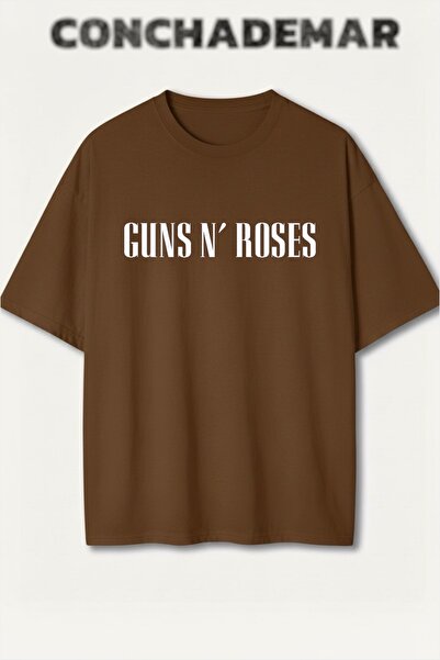 Vordevia Guns N' Roses Printed Premium Oversized Cotton Lu T-Shirt