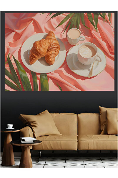 Mushen Studio Mașină de cafea vintage și cană, pictură pe pânză, efect de vop...