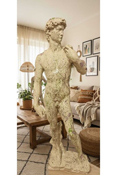 kocaycraft Dekoratif Antik Erkek Heykeli 44x16 cm – Polyester Klasik Biblo