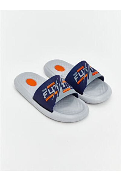 LC Waikiki Modanova Sezon Navy Blue Single Strap Printed Boy's Slipper