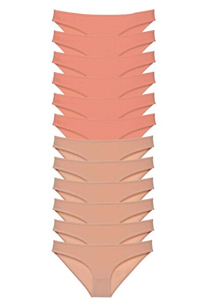 Mestore طقم سراويل داخلية نسائية من الليكرا مكونة من 12 قطعة من الجلد البودرة