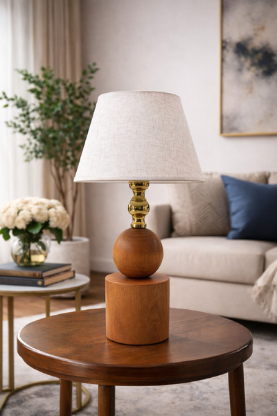 571 Store Ahşap Ayaklı-Kumaş Başlıklı masa ,yatak başı ,komodin üstü aydınlat...