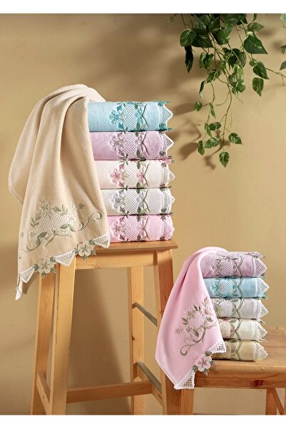 Arliva Home catifea Prosoape de bucătărie brodate, set de 6, 30x50