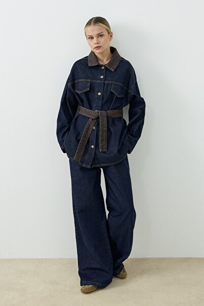 QANU Arin Denim Takım Lacivert