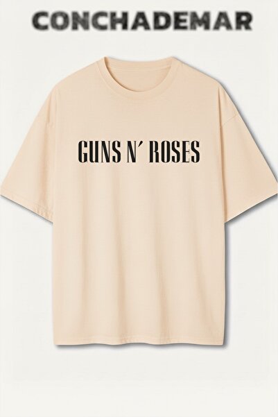 Vordevia Guns N' Roses Printed Premium Oversized Cotton Lu T-Shirt