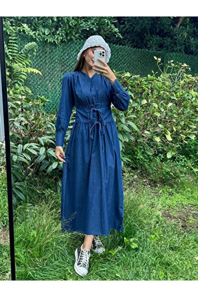 dimoroffical Belt Detailed Denim Dress
