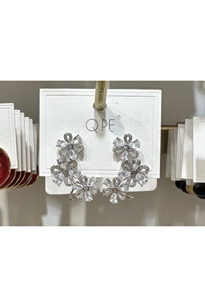 GLOW ACCESSORIES BAE Qpe Zircon Stone Stainless Steel Vip Flower Earrings