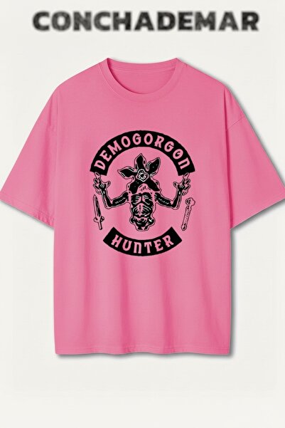 Vordevia Stranger Things Demogorgon Printed Premium Oversized Cotton Lu T-Shirt
