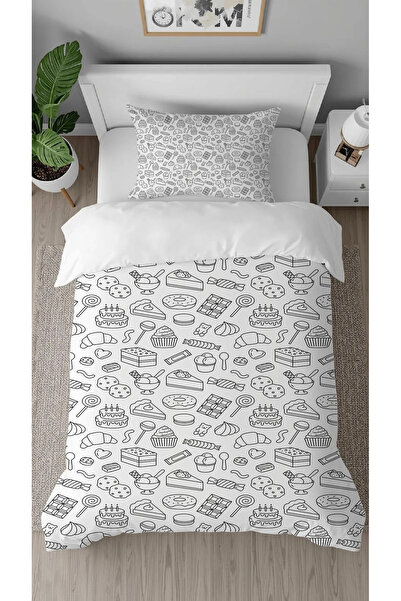 GREENDECOR Sweet Candy Black and White Patterned Digital Print Pieces Special...