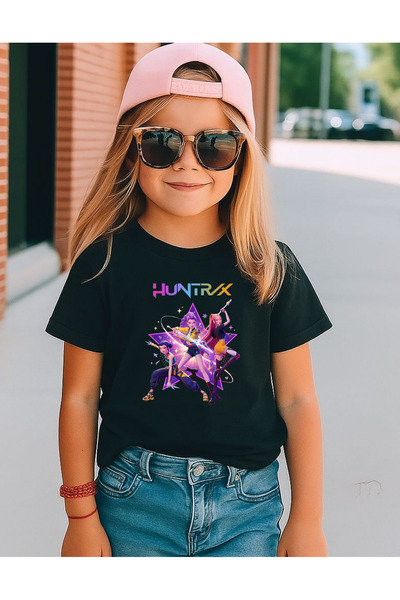 lovver Tricou pentru copii din țesătură respirabilă, cu design KPOP Demon Hun...