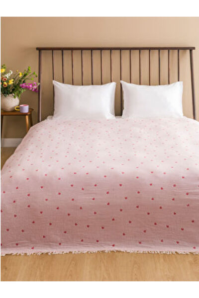 LC Waikiki Red Patterned Double Bedspread 200X220 cm