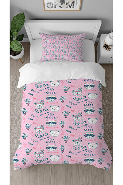 GREENDECOR Teddy Bear Panda Pink Patterned Special Design with Digital Print ...
