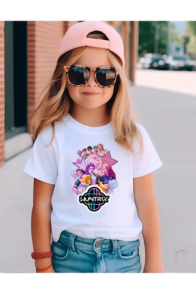 lovver Tricou pentru copii din țesătură respirabilă, cu design KPOP Demon Hun...