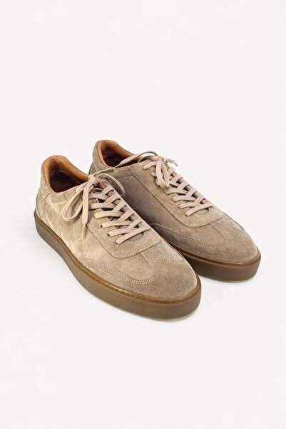 VARNAS Bruno Erkek Hakiki Deri Süet Sneaker - Bej Günlük Casual Ayakkabı