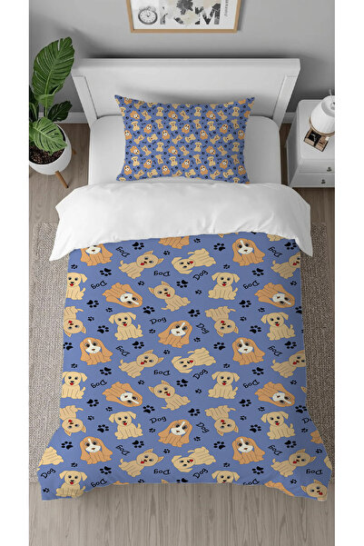 GREENDECOR Dog Dog Patterned Digital Print Special Design Bed Sheet Sız Singl...