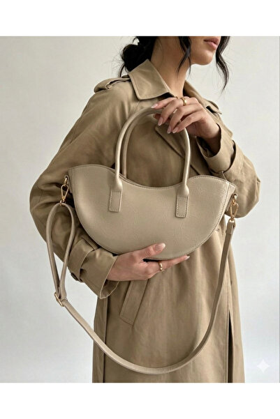 Butik Leather Oval Asymmetric Cut Bag