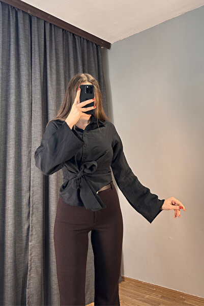 Sorridi Spanish Style Belted Shirt with Tie at the Waist