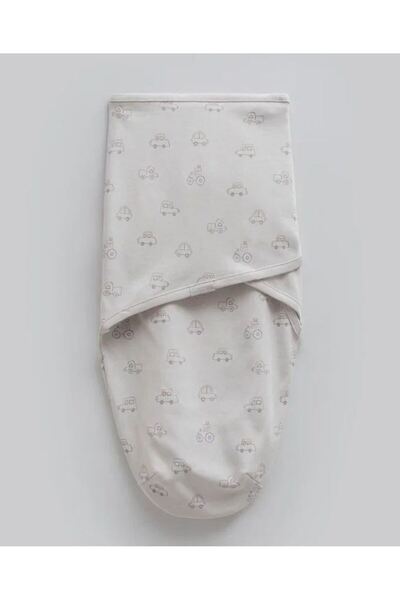 Caramell Incibaby %100 Cotton First Car Araba Patterned Baby Boy Swaddle