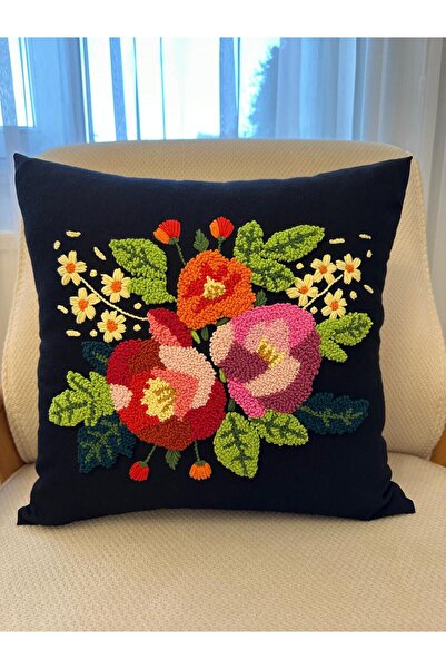 punchatolyem Panch Punch Rose Model Cushion Cover Elegant Stylish Handmade Ha...