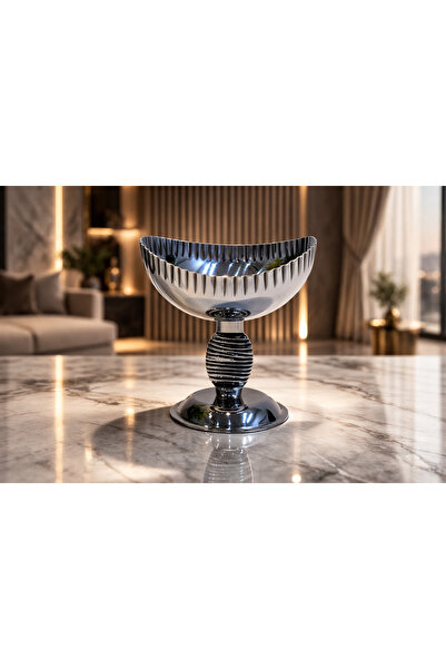 Generic (Unbranded) Steel serving bowl with oval base