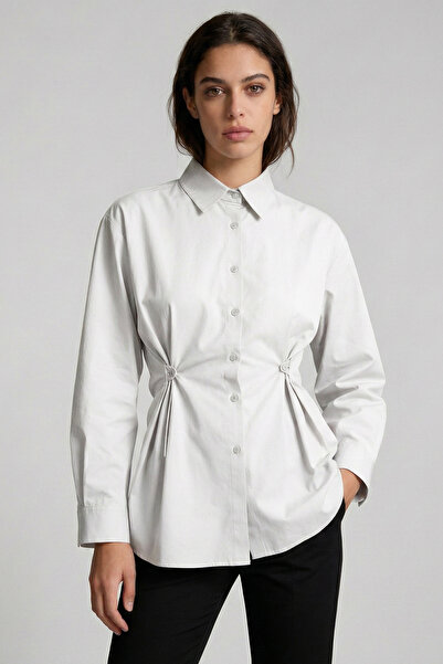 Şiir Utena Regular and Slim Fit Side Buttoned Long Sleeve Mid-Length Women's ...