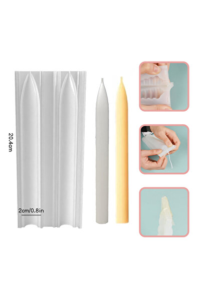 Getshopmini Şamdan Mum Kalıbı Şamdan Mumluk Kalıbı Silikon 20x2cm