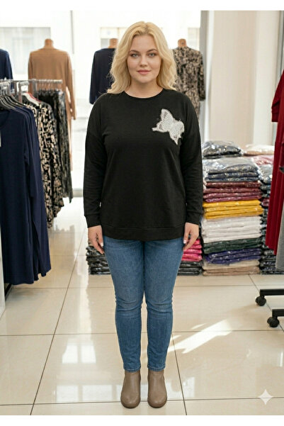 Vinola Modal Fabric High Quality Slit Sweatshirt with Plus Size Accessories