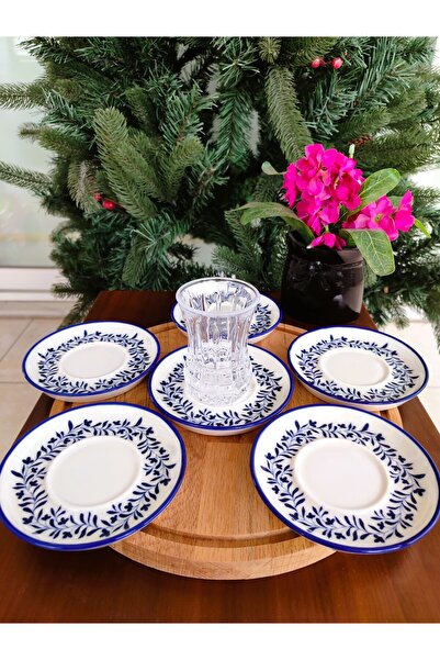 Madame Coco Grand Couronne 6-Piece Tea Plate Set - Blue/White