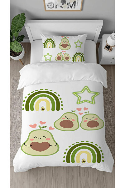 GREENDECOR Avocado Star Fruit Patterned Digital Print Pieces Special Design B...