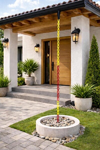 ONG PLASTIK 25 Metre 8mm Plastik Yağmur Oluk Zinciri(4 RENK SEÇENEĞİ)